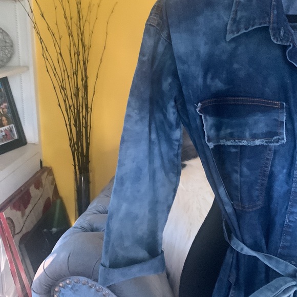 Cest la vie Hot and delicious distressed button up denim Jumpsuit - Picture 7 of 11
